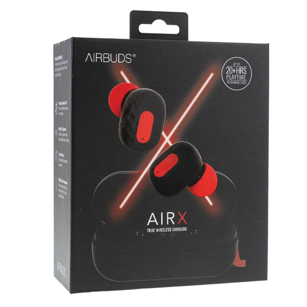 AirBuds AirX True Wireless Earbuds - Black and Red | Cloverkey